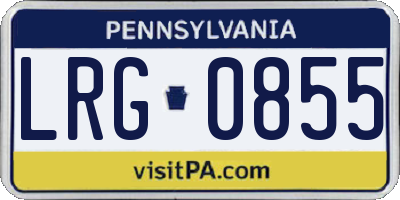 PA license plate LRG0855