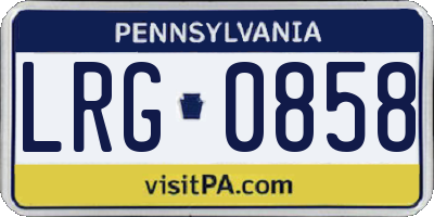 PA license plate LRG0858