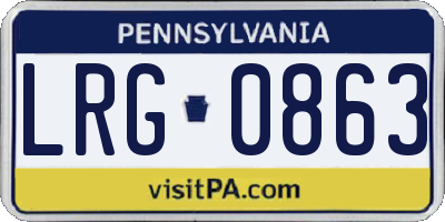 PA license plate LRG0863