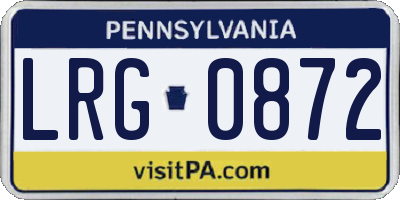 PA license plate LRG0872