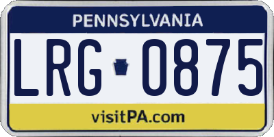 PA license plate LRG0875