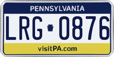 PA license plate LRG0876