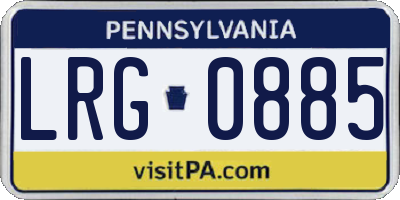 PA license plate LRG0885