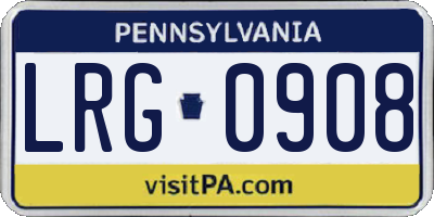 PA license plate LRG0908