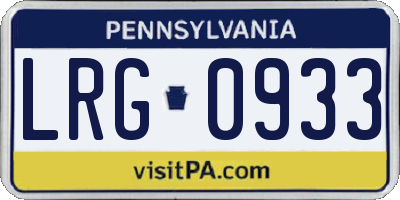 PA license plate LRG0933