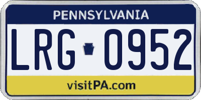 PA license plate LRG0952