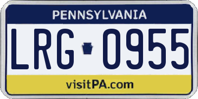 PA license plate LRG0955