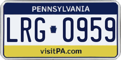 PA license plate LRG0959