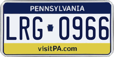 PA license plate LRG0966