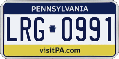 PA license plate LRG0991