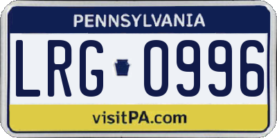 PA license plate LRG0996