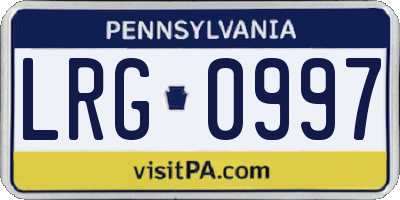 PA license plate LRG0997