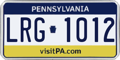 PA license plate LRG1012