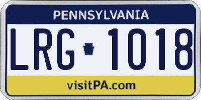 PA license plate LRG1018
