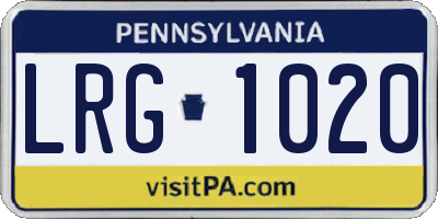 PA license plate LRG1020