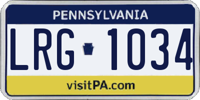 PA license plate LRG1034