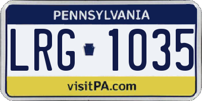 PA license plate LRG1035