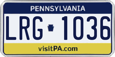 PA license plate LRG1036