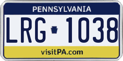 PA license plate LRG1038