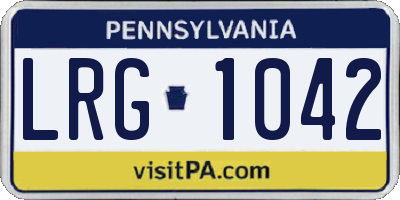 PA license plate LRG1042