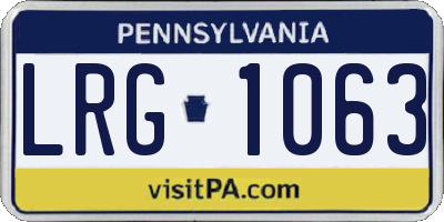 PA license plate LRG1063
