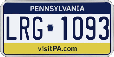 PA license plate LRG1093