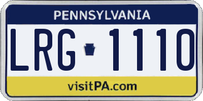PA license plate LRG1110
