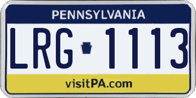 PA license plate LRG1113