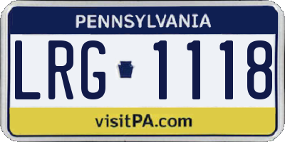 PA license plate LRG1118