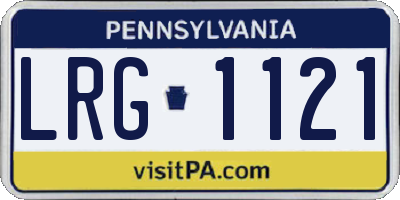 PA license plate LRG1121