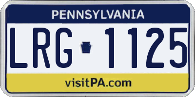 PA license plate LRG1125