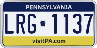 PA license plate LRG1137