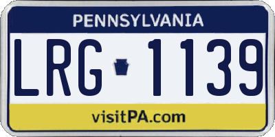 PA license plate LRG1139