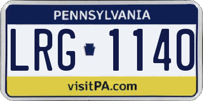 PA license plate LRG1140