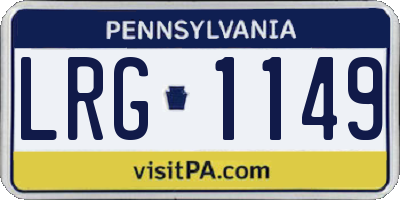 PA license plate LRG1149