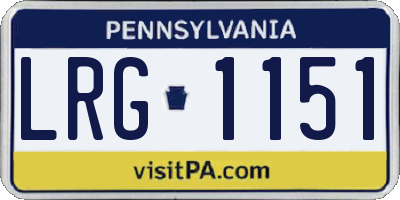 PA license plate LRG1151