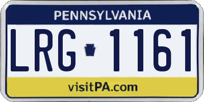 PA license plate LRG1161