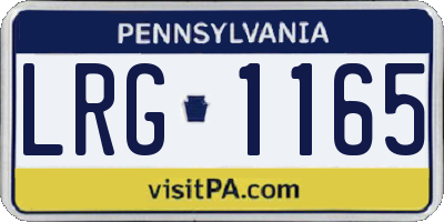 PA license plate LRG1165