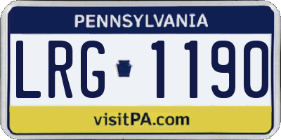 PA license plate LRG1190