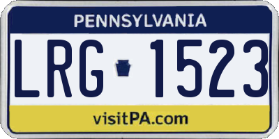 PA license plate LRG1523