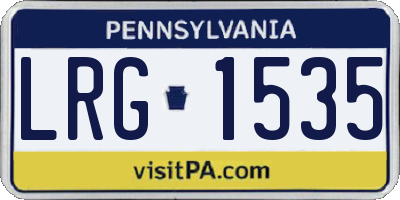 PA license plate LRG1535