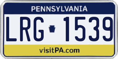 PA license plate LRG1539