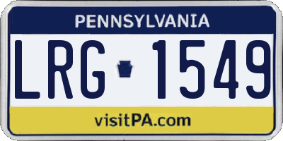PA license plate LRG1549