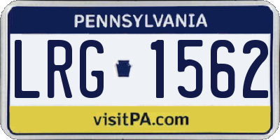 PA license plate LRG1562