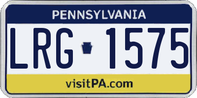 PA license plate LRG1575