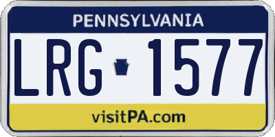 PA license plate LRG1577