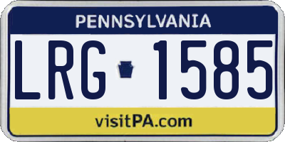 PA license plate LRG1585
