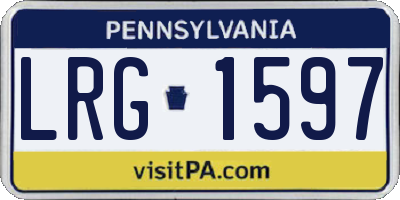 PA license plate LRG1597