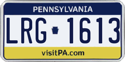 PA license plate LRG1613
