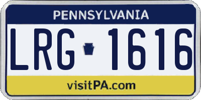 PA license plate LRG1616
